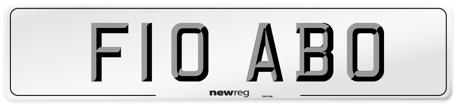 F10 ABO Number Plate from New Reg